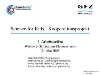 science for kids kooperationsprojekt