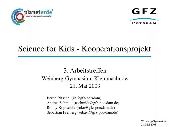 science for kids kooperationsprojekt