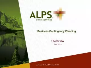 Business Contingency Planning