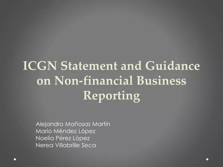 icgn statement and guidance on non financial business reporting
