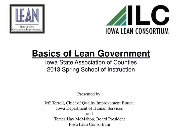 basics of lean government iowa state association of counties 2013 spring school of instruction