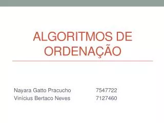 algoritmos de ordena o