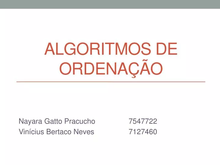 PPT - Ordenação de Dados PowerPoint Presentation, free download