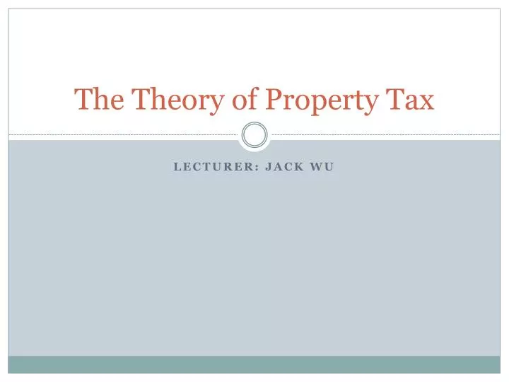 the theory of property tax