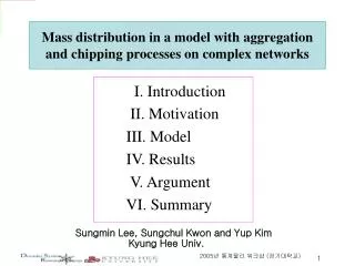 Mass distribution in a model with aggregation and chipping processes on complex networks