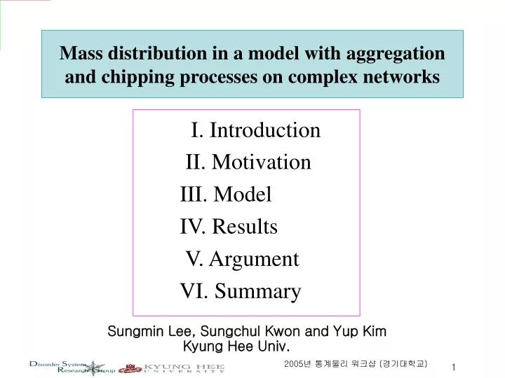 mass distribution in a model with aggregation and chipping processes on complex networks
