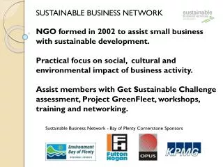 SUSTAINABLE BUSINESS NETWORK