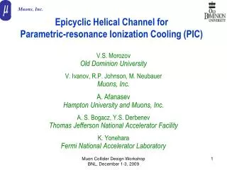 Epicyclic Helical Channel for Parametric-resonance Ionization Cooling (PIC)