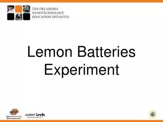 Lemon Batteries Experiment