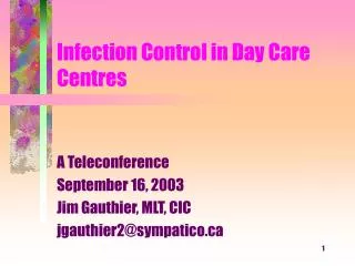 Infection Control in Day Care Centres