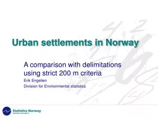 Urban settlements in Norway