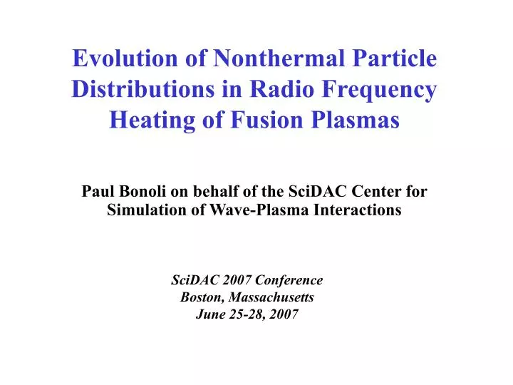 evolution of nonthermal particle distributions in radio frequency heating of fusion plasmas