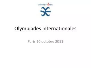olympiades internationales