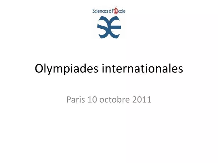 olympiades internationales