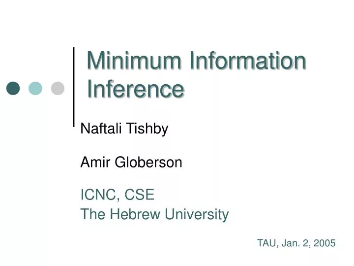 minimum information inference