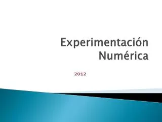 experimentaci n num rica