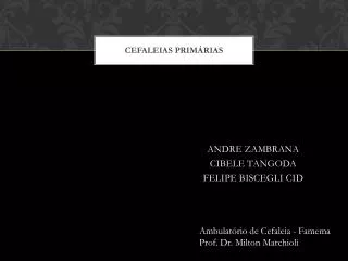cefaleias prim rias