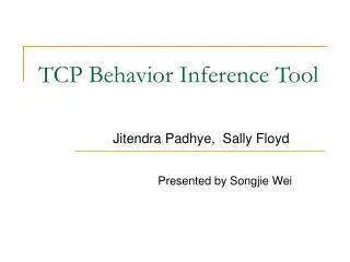 TCP Behavior Inference Tool