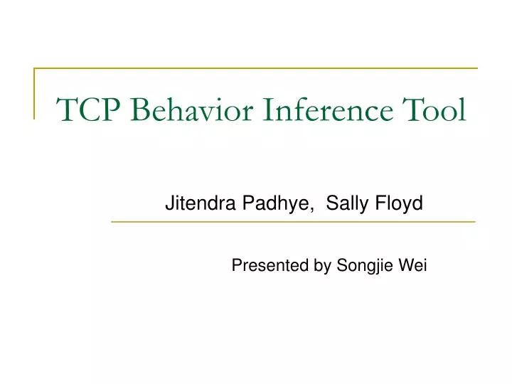 tcp behavior inference tool