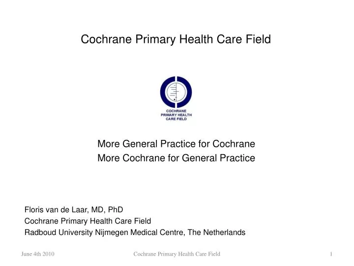 cochrane primary health care field