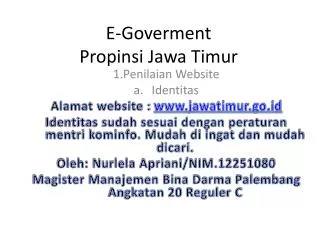 e goverment propinsi jawa timur