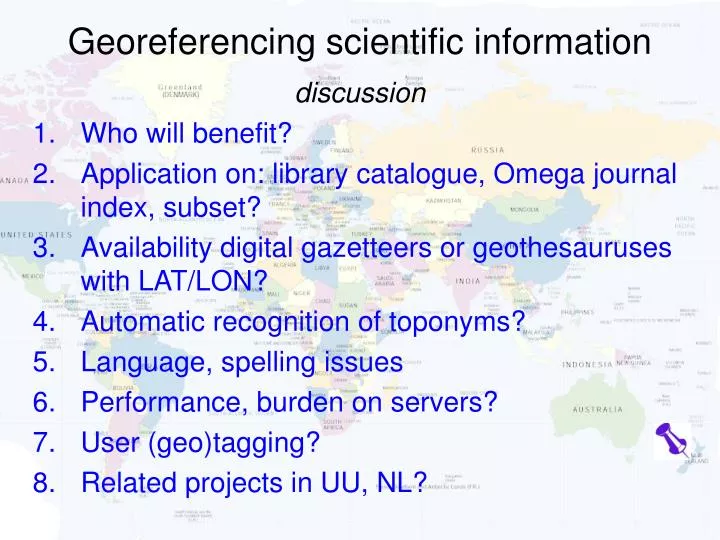 georeferencing scientific information
