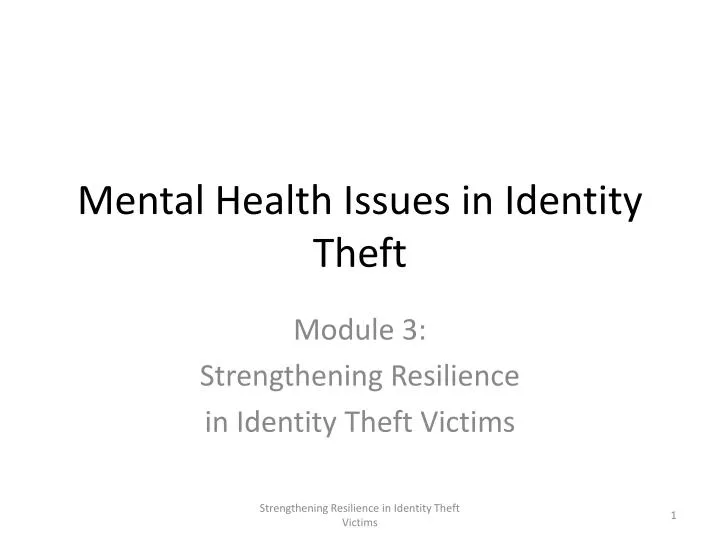 mental health issues in identity theft