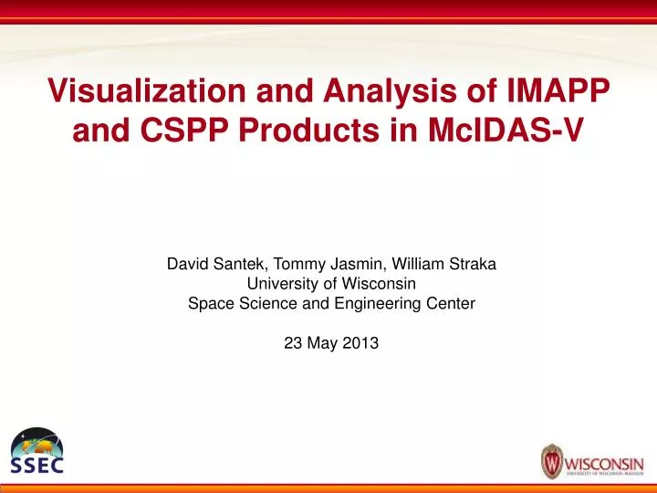 visualization and analysis of imapp and cspp products in mcidas v