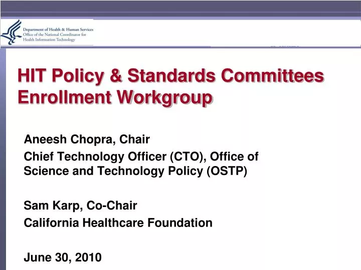 hit policy standards committees enrollment workgroup