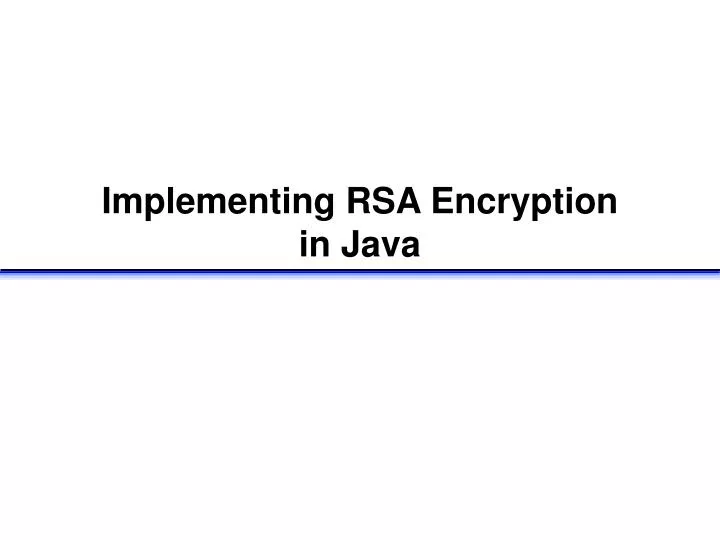 implementing rsa encryption in java