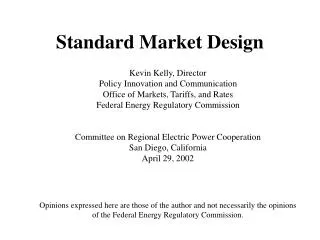 Standard Market Design