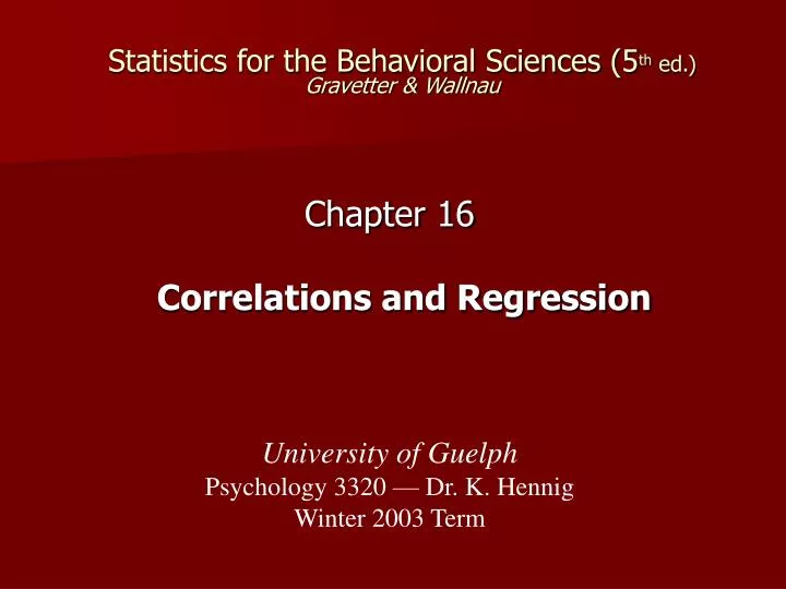statistics for the behavioral sciences 5 th ed gravetter wallnau