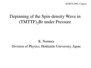 Depinning of the Spin-density Wave in (TMTTF) 2 Br under Pressure