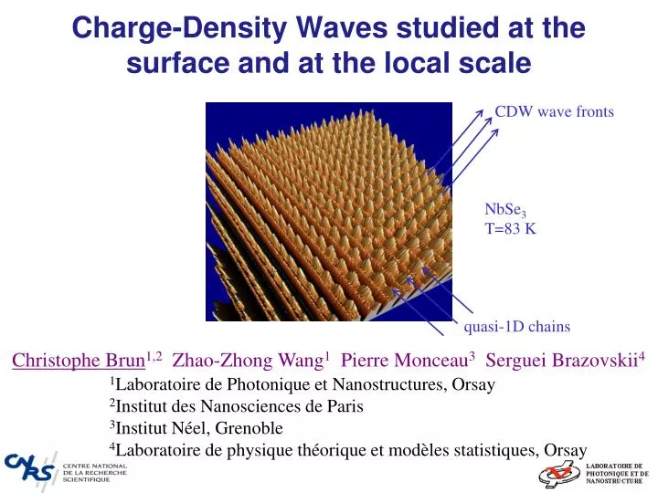 charge density waves studied at the surface and at the local scale