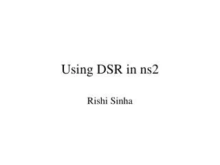 Using DSR in ns2