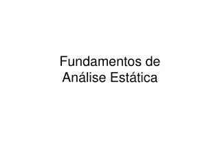 fundamentos de an lise est tica