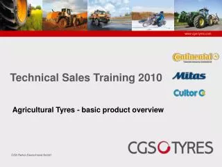 Agricultural Tyres - b asic product overview