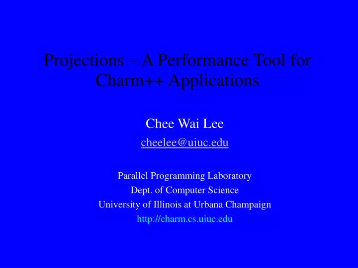 projections a performance tool for charm applications