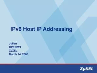 IPv6 Host IP Addressing