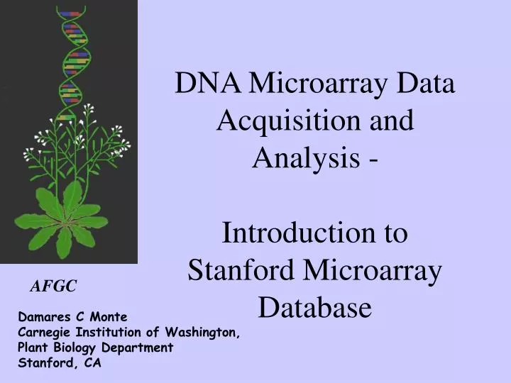 dna microarray data acquisition and analysis introduction to stanford microarray database