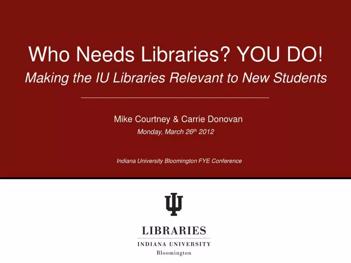 who needs libraries you do