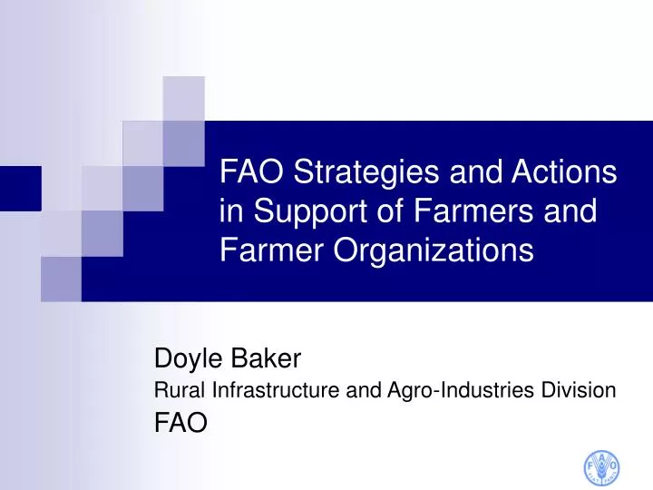 fao strategies and actions in support of farmers and farmer organizations