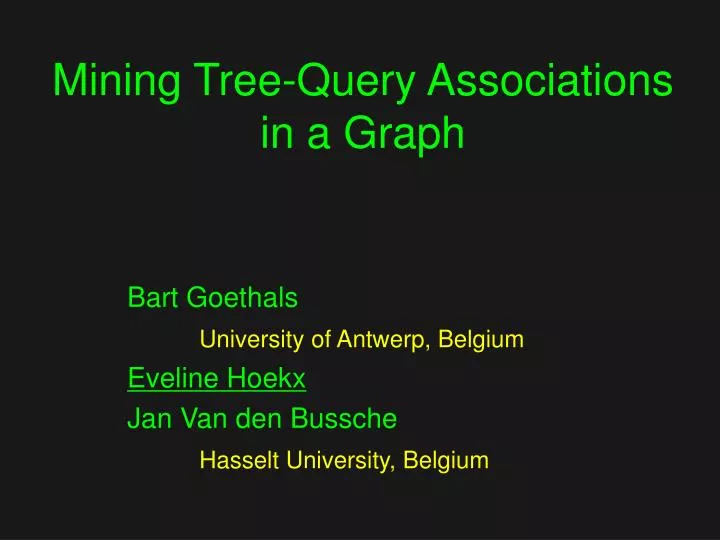 mining tree query associations in a graph