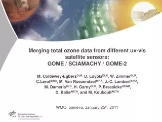Merging total ozone data from different uv-vis satellite sensors: GOME / SCIAMACHY / GOME-2