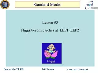 Lesson #3 Higgs boson searches at LEP1, LEP2
