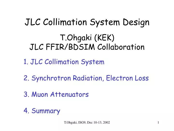 jlc collimation system design