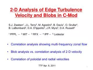 2-D Analysis of Edge Turbulence Velocity and Blobs in C-Mod