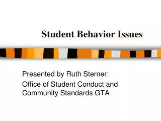 Student Behavior Issues