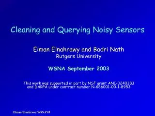 Cleaning and Querying Noisy Sensors
