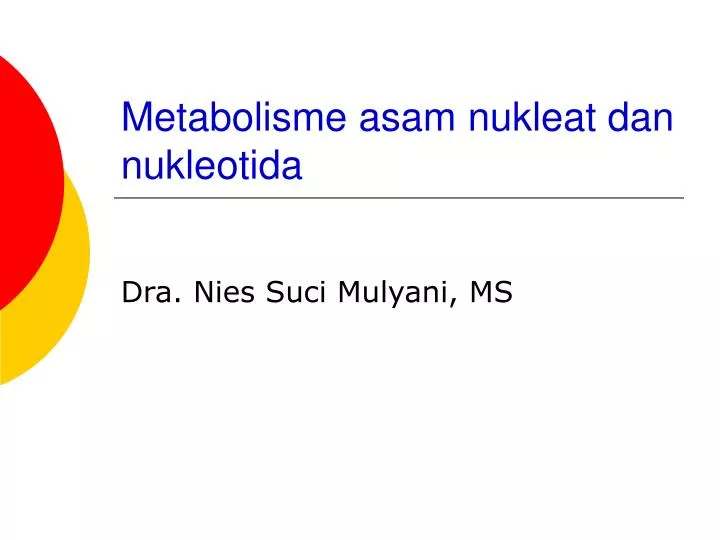 metabolisme asam nukleat dan nukleotida